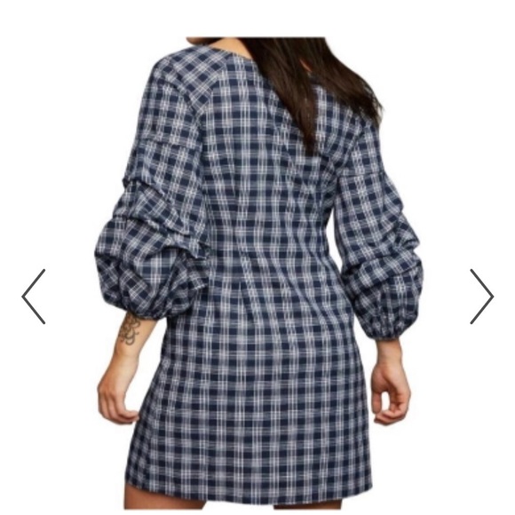 JOA Just One Answer Blue and white plaid maternity dress - Picture 3 of 9